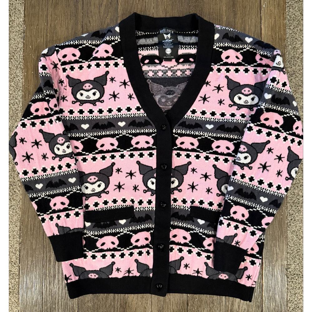 Sanrio Kuromi Patterned Cardigan - BoxLunch Exclusive- Adult - Picture 1 of 5